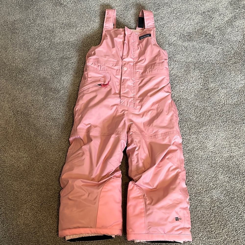 Girls pink Patagonia snow suit, size 3T